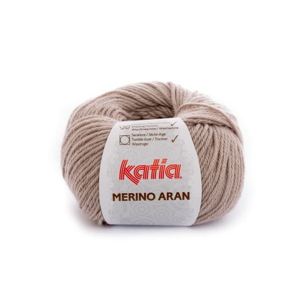 Merino-Aran-Wolle von KATIA®-Mittelbeige