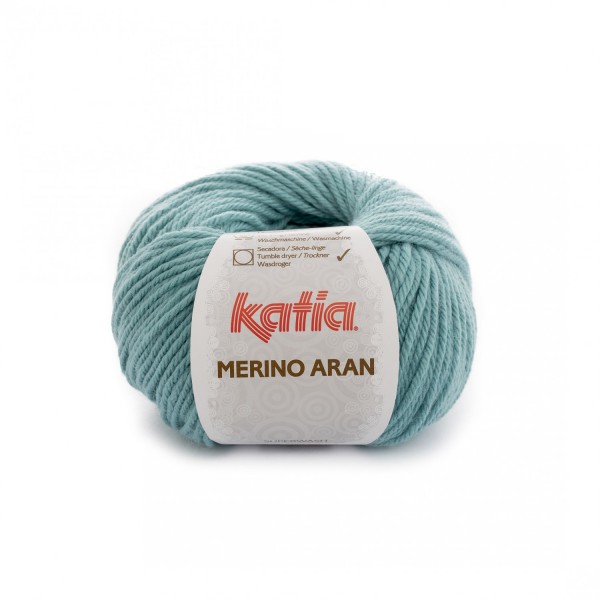 Merino-Aran-Wolle-Wasserblau