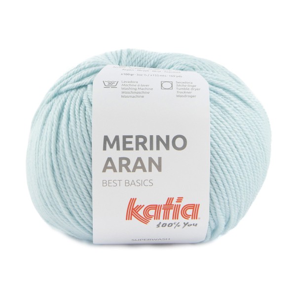 Merino-Aran-Wolle-Himmelblau