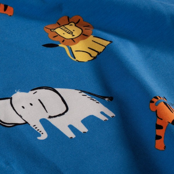 Baumwolle Jersey Stoff bedruckt Tiger Königsblau