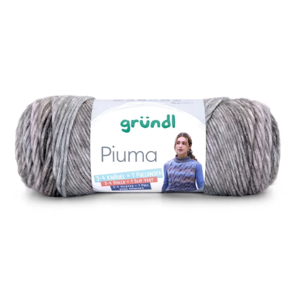 Piuma Multicolorgarn von gründl-Mausgrau