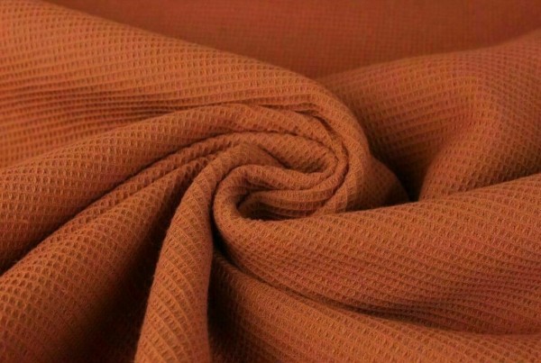 Waffelpique Editha Mini terra – Strukturstoff für Baby & Deko