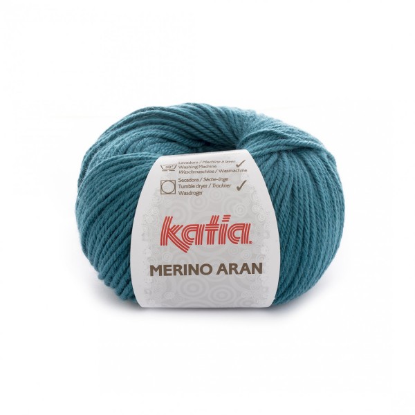 Merino-Aran-Wolle-Grünblau