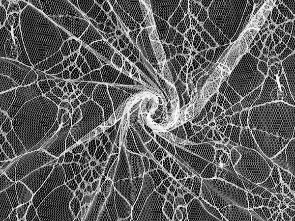 Feiner Tüll mit Spinnennetzmuster-Weiß