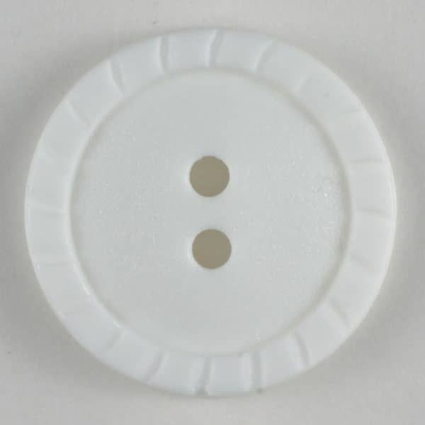 MODEKNOPF MIT UNTERBROCHENEM RAND - GRÖSSE: 15MM - FARBE: WEISS
