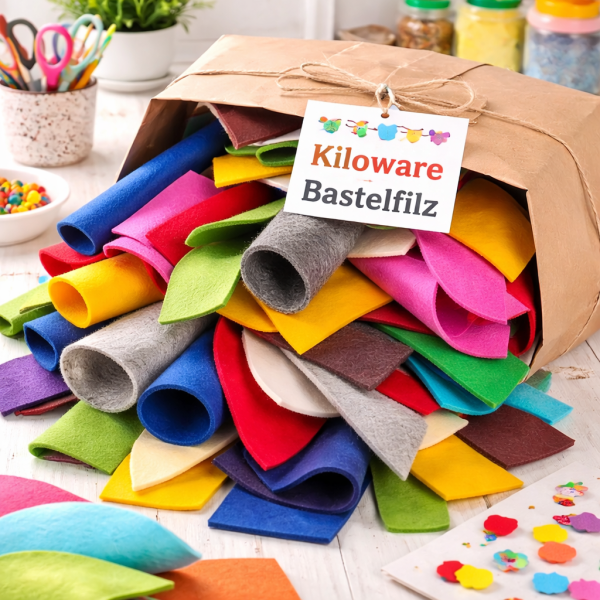 Kiloware Bastelfilz – Filzreste Paket bunt gemischt 1 kg