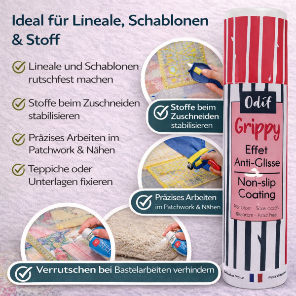 ODIF Antirutschspray 150 ml – rutschhemmendes Spray für Lineale, Schablonen & Stoff
