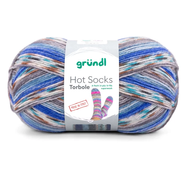 Hot Socks Torbole 6-fach von gründl-Blau-Burgund-Weiß
