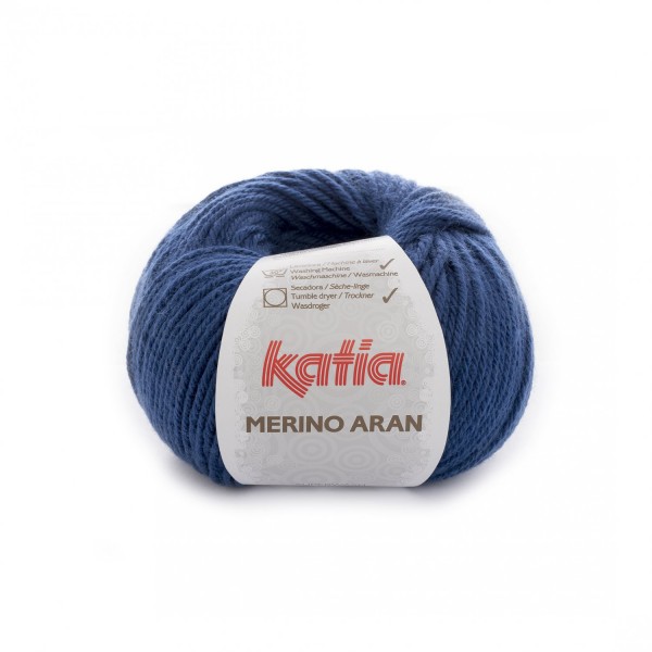 Merino-Aran-Wolle-Nachtblau