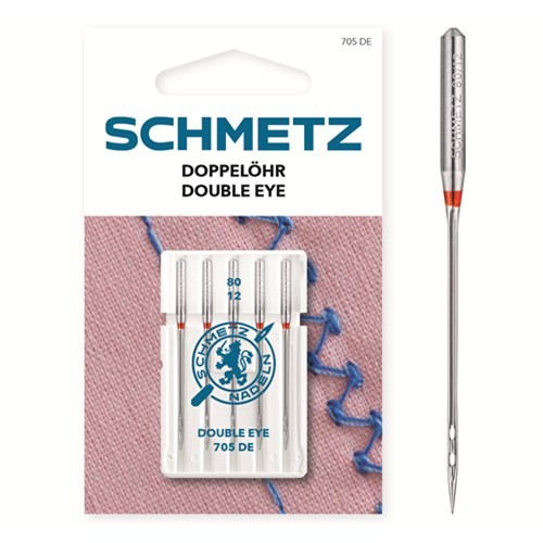 SCHMETZ Doppelöhr-Nadel 705 DE NM 80 – für dekorative Zierstiche