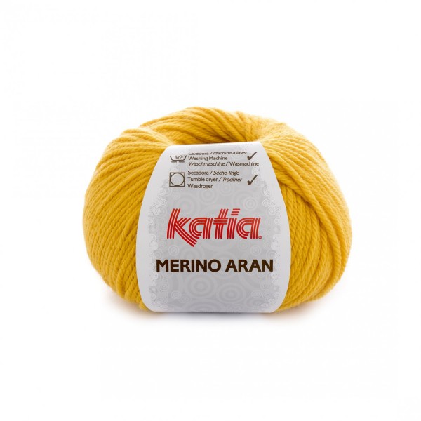 Merino-Aran-Wolle-Gelb