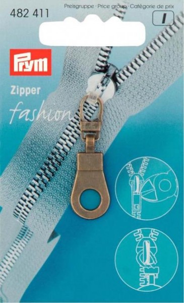 Fashion-Zipper, Öse, altmessing
