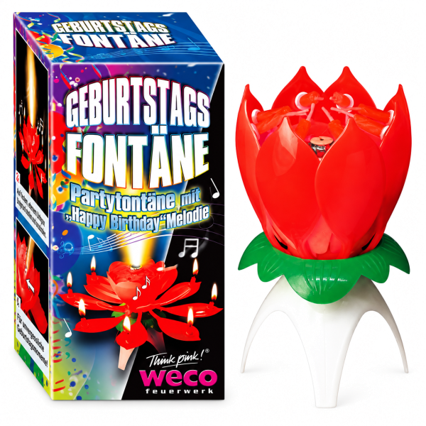 WECO Geburtstagsfontäne mit Happy Birthday Musik – Tischfeuerwerk F1