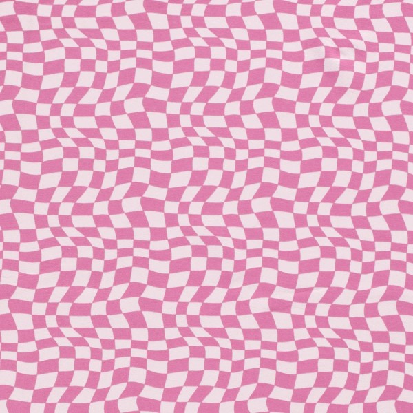Baumwolljersey Bedruckte Hellpinke optische Wellen