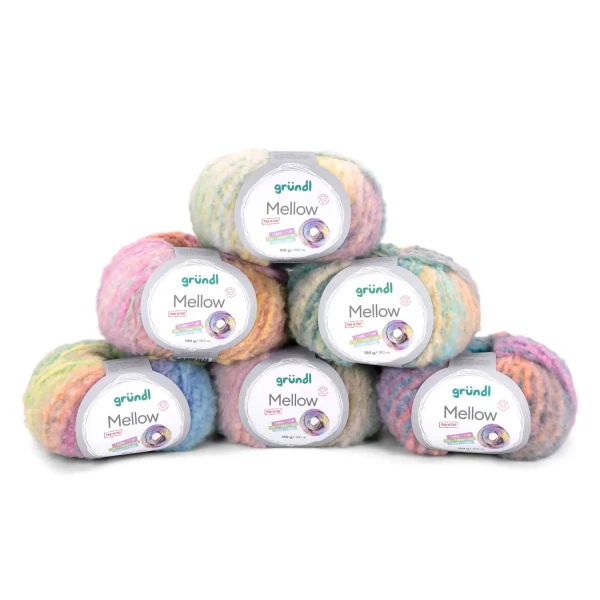 Gründl Mellow Garn – Flauschige Merino Baumwoll Mischung 100g – Nadelstärke 7-8