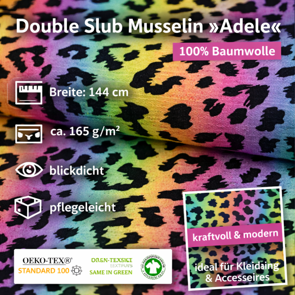 Double Slub Musselin Adele – 100% Baumwolle – 165 g/m² – 144 cm – Pusteblume