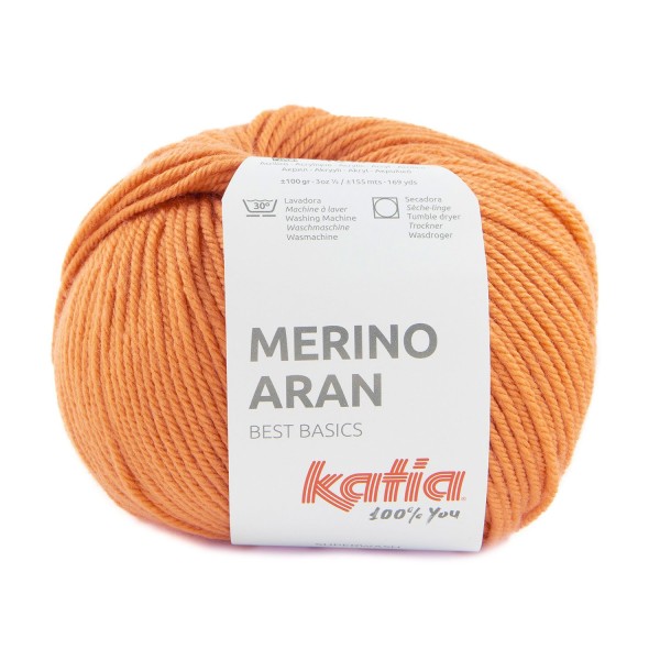 Merino-Aran-Wolle-Pastellorange