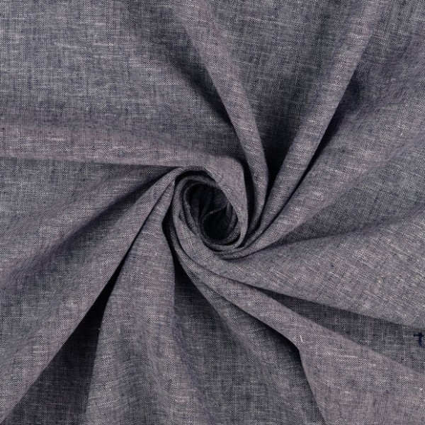 Leinenstoff Uni Jeansblau