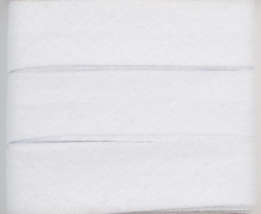 Baumwoll-Schrägband Uni Weiß