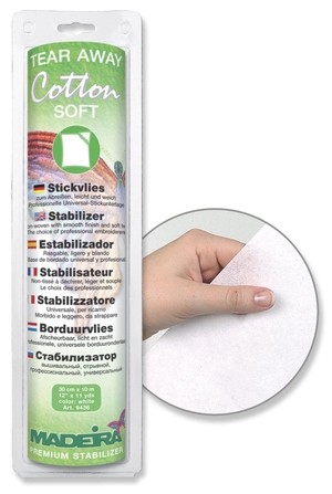 Madeira Cotton Soft Stickvlies weiß – abreißbar – 30 cm x 10 m