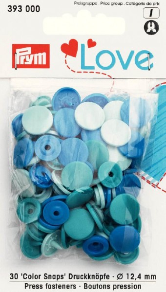 Druckknopf Color Snaps, Prym Love, Kunststoff, 12,4mm, blau