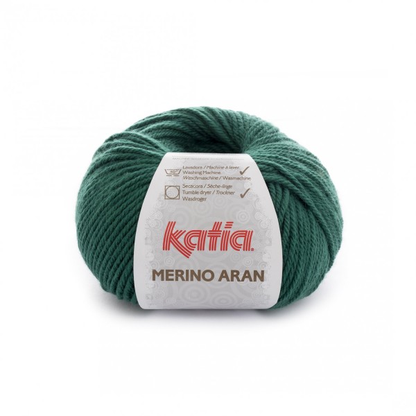 Merino-Aran-Wolle-Flaschengrün