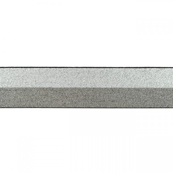 Gummibänder-40 mm-Glitzer-Silber-Grau
