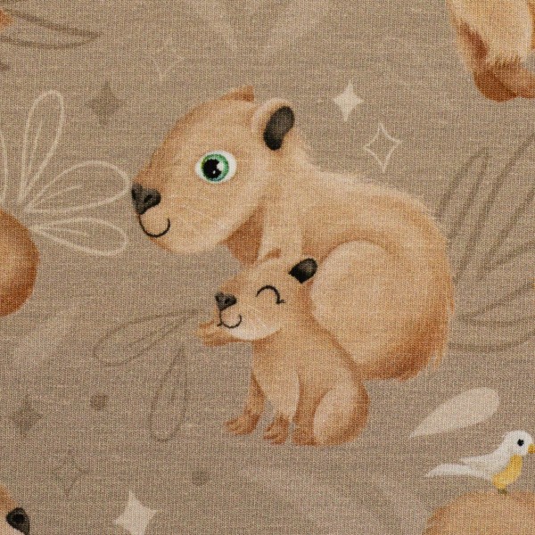 Baumwolljersey bedruckt Capybara Friends By Mrs Mint Design