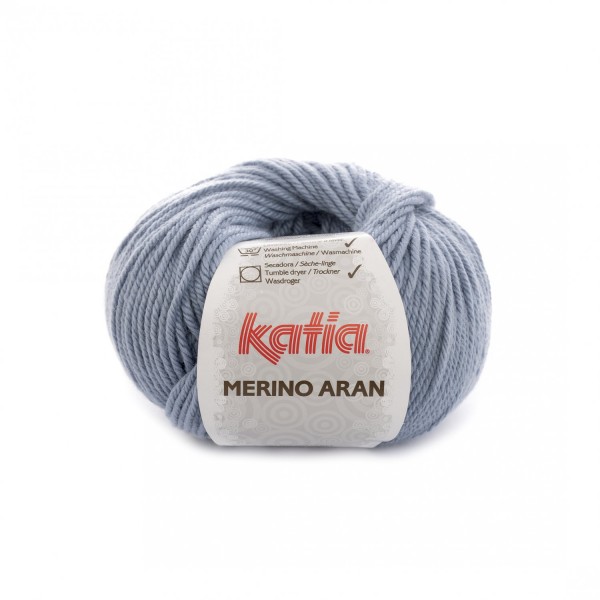 Merino-Aran-Wolle-Hellblau
