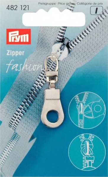 Fashion-Zipper, Öse, silberfarbig